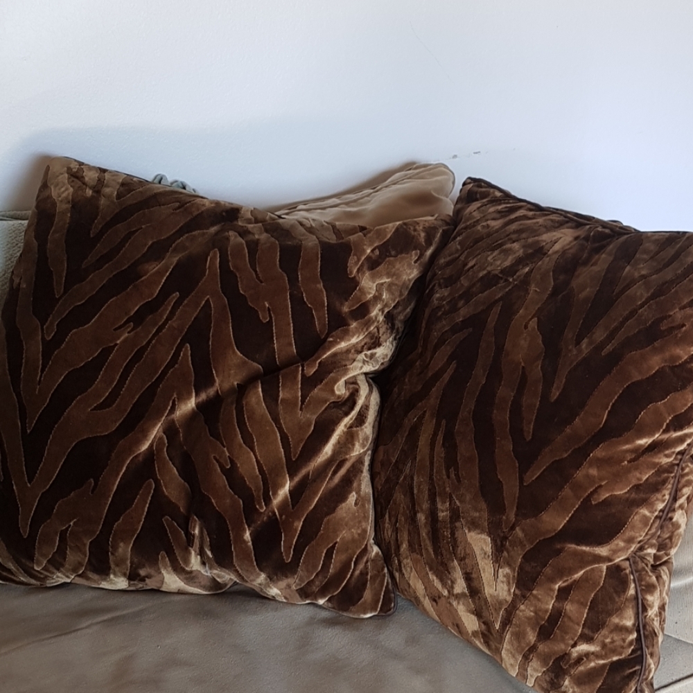 TWO Z Gallerie velvet 26" x 26" pillow sham covers